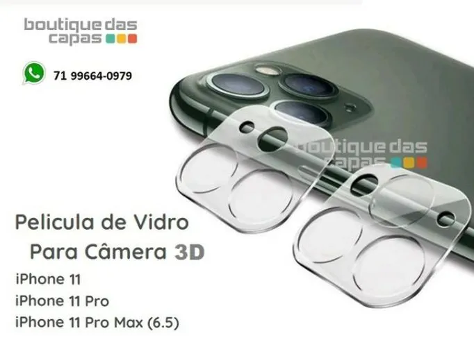 Película de vidro 3d câmera iPhone 11 11 pro 11 pro max (proteção 3 câmeras)