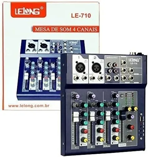 Mesa De Som Usb Mp3 Bluetooth 4 Canais Le-710