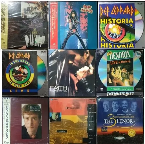 Laser Disc LD - Diversos (Aerosmith, Hendrix, Cooper, Collins, Leppard, Runner, Michael)