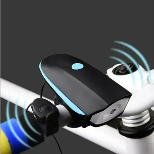 Lanterna Farol Led Bike Com Buzina Bicicleta Recarregável Usb promoção
