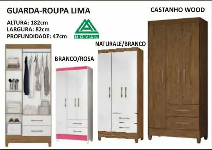 Guarda Roupa Lima Moval 3 portas **nova na caixa**