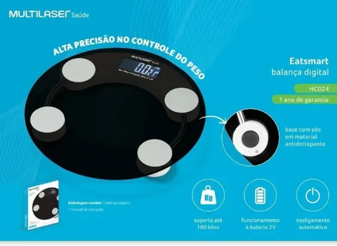 Balança Digital Eastmart HC024 Preta - Multilaser