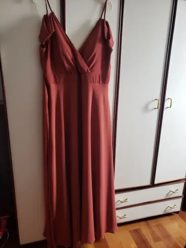 Vestido longo terracota - Tam 48 (veste tamanho 46 de busto)
