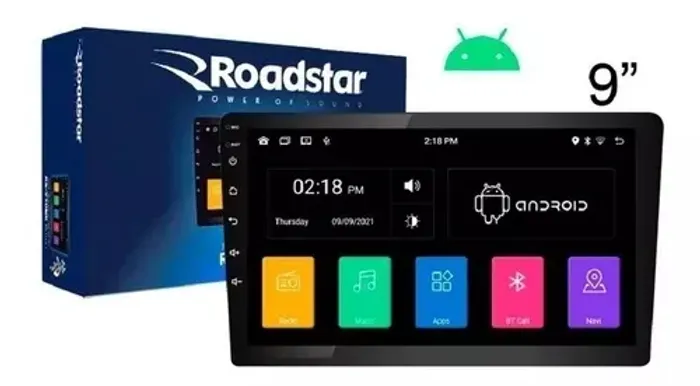 Central Multimídia Carro Android 9'' S/TV- Roadstar - Rs910br
