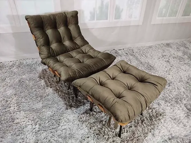 Poltrona Decorativa 1 Lugar Marrom Costela a54