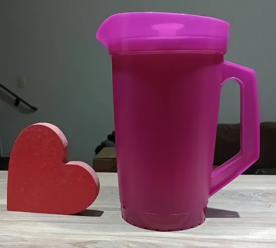 1 Jarra Colors 2 Litros Rosa Tampa Branca Tupperware