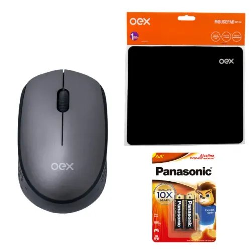 Kit Mouse Bluetooth MS602 + Mouse pad Mp100 + Pack pilha AA Alcalina  cod: 10087