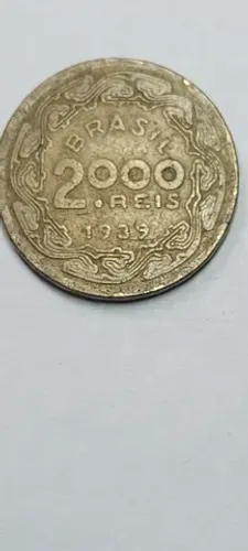 Lote Com 2 Moedas Antigas de 2000 Réis - (1938 e 1939) - Bc e MBC