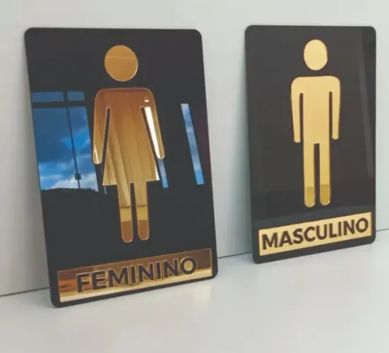Placa Acrílico Banheiro