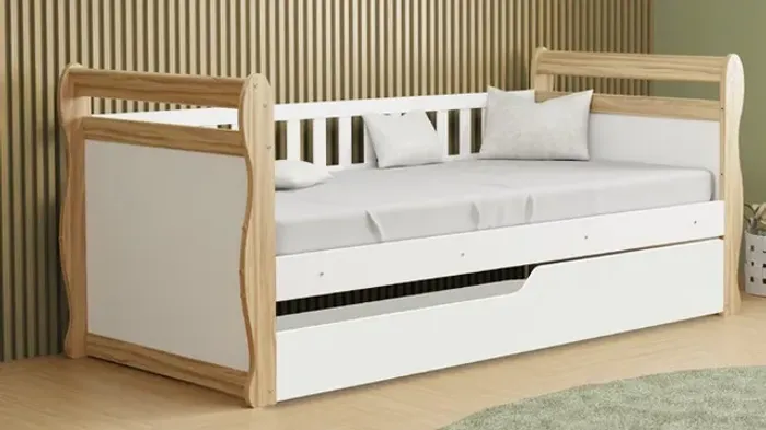 Cama Solteiro C/Auxiliar 100% MDF Estilo Sofazinho. São Produtos Novos Direto da Fábrica.