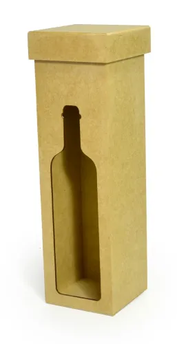 Caixa com Tampa Porta Garrafa Vinho Mdf Cru 35x11x11cm