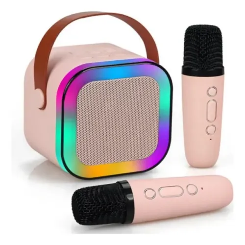 Caixinha Som Karaokê 2 Microfones Bluetooth