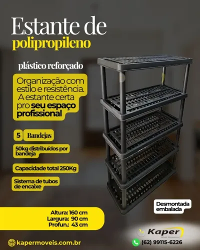 Prateleira Plástico Reforçado  - polipropileno ( produto novo )