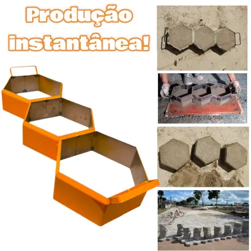 Forma De Aço Produzir Bloquete Sextavado - Desforma No Local 20x8cm