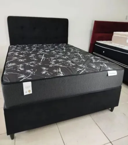 Cama Box Casal 1.399,99 à vista ou 12x de 125,00 nos cartões de crédito.