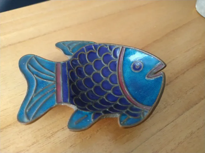 Peixe azul e dourado - Decoração única