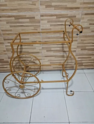 Carrinho Chá Decorativo Dourado