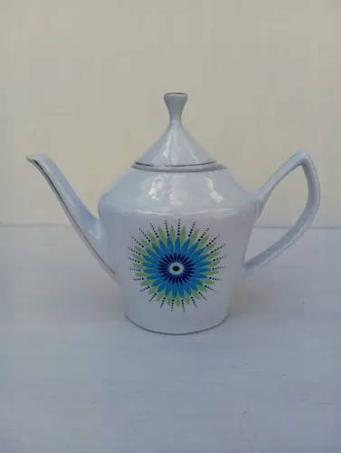 Bule de porcelana vintage com design floral