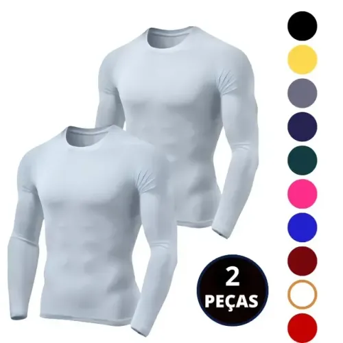 Kit 2 Camiseta Térmica Proteção Solar UV 50+ Segunda Pele Marchen
