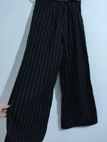 Calça social preta | risca de giz | alfaiataria