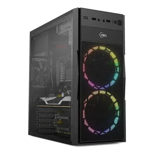 Gabinete Gamer KWG Vela M4 *Com 2 Fans Led RGB* Espaço p/ Gravadora - ATX - WZetta