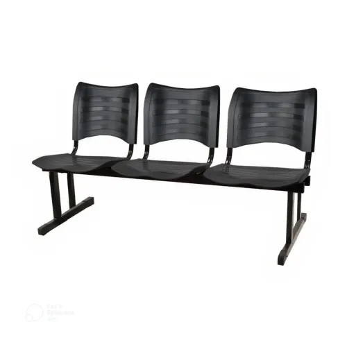 Banco de 3 lugares para espera - Preto