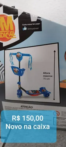 Patinete infantil 3 rodas com apoio para os pés