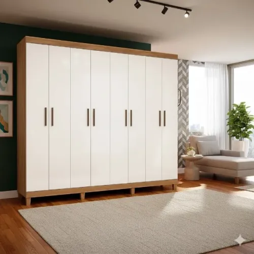 (PAGA SOMENTE NA ENTREGA) Guarda Roupa Rubi Cinamomo/Branco