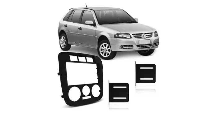 Acabamento Multimídia 2Din 7'' Polegadas para o VW Gol G4 Moldura Painel Preto