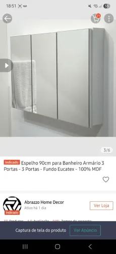 Espelheira para banheiro