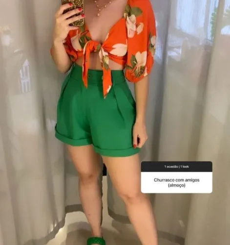 Shorts Verde Feminino