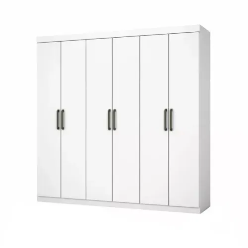 Guarda Roupa Recife 6Pts 2Gvs Carioca Branco - Entrega Rápida!