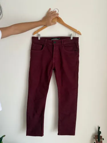 Calça Jeans Vinho Masculina
