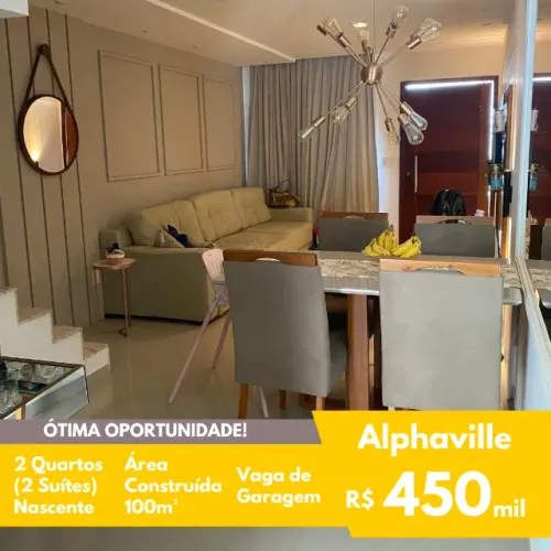 FIT - Casa Duplex - Alphaville 2 - 2 Quartos (2 suítes) - Nascente