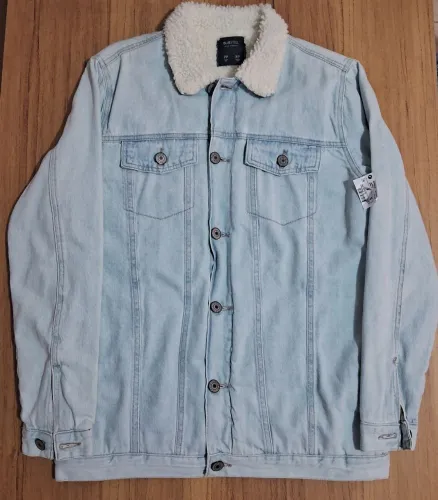 Jaqueta Jeans forrada masculina Bluesteel azul claro