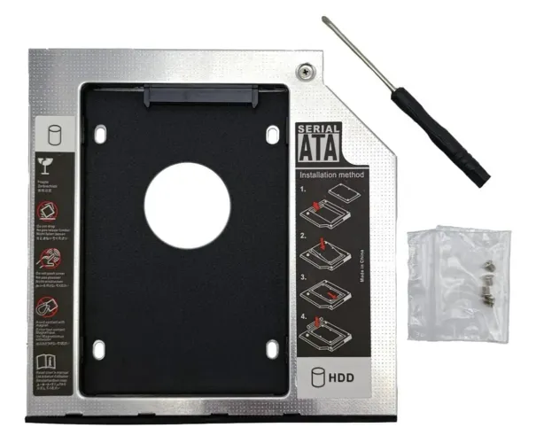 Adaptador Caddy Gaveta Para Notebook HD ou SSD SATA de 2,5 Polegadas