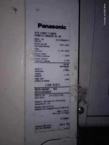 Vendo Split Panasonic 9.000 BTUs - 220V