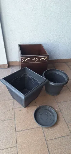 Vaso de Planta Decorativo Grande com Rodinha