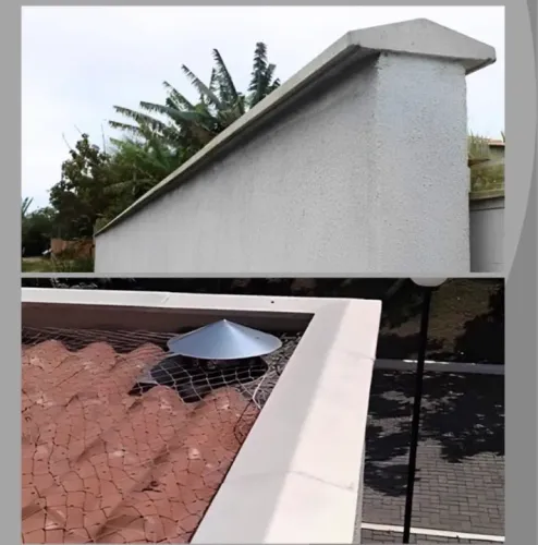 Capa de muro de argamassa - Rufo em concreto - calha de cimento- pingadeira 