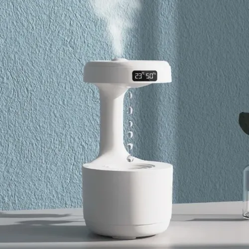 Umidificador de Ar Anti Gravidade com LED e Relógio