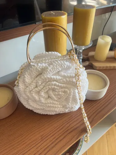 Bolsa de crochê branca