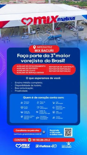Olá! ? *TEMOS OPORTUNIDADES* ? Local: *Imperatriz*