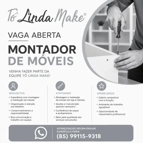 VAGA ABERTA - MONTADOR DE MÓVEIS