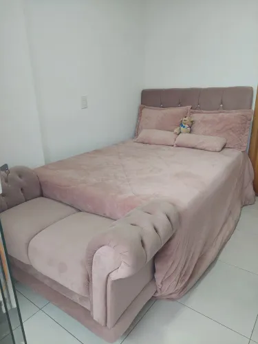 Conjunto cama (colchão, box, cabeceira, recamier)