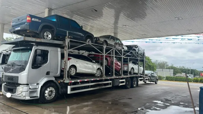 caminhão gaiola para 8 carros