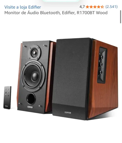 Caixa de som/ monitor de áudio Edifier modelo R1700BT - 66W Rms - marrom 