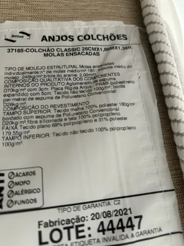 Cama box casal (Box + colchão) Anjos Classic