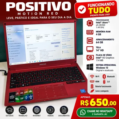 Notebook Positivo Motion Red
