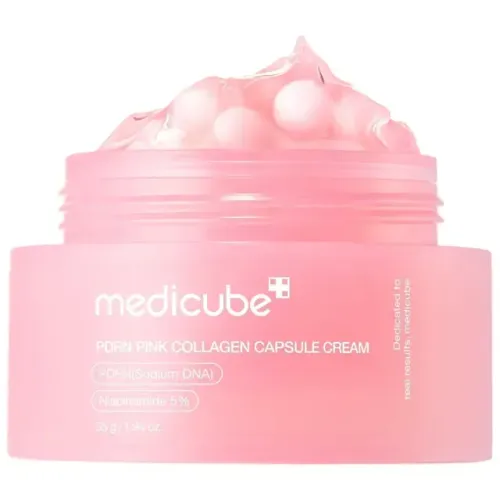 Medicube Salmon DNA PDRN Creme Cápsula de Colágeno Rosa, Hidratante Facial | Creme