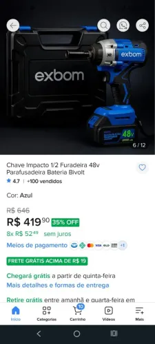 Chave de impacto recarregável